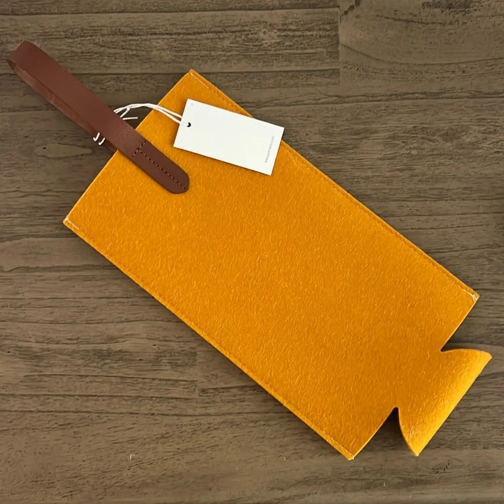 NWT Graf Lantz Yellow Felt Wine Tote - Picture 3 of 4